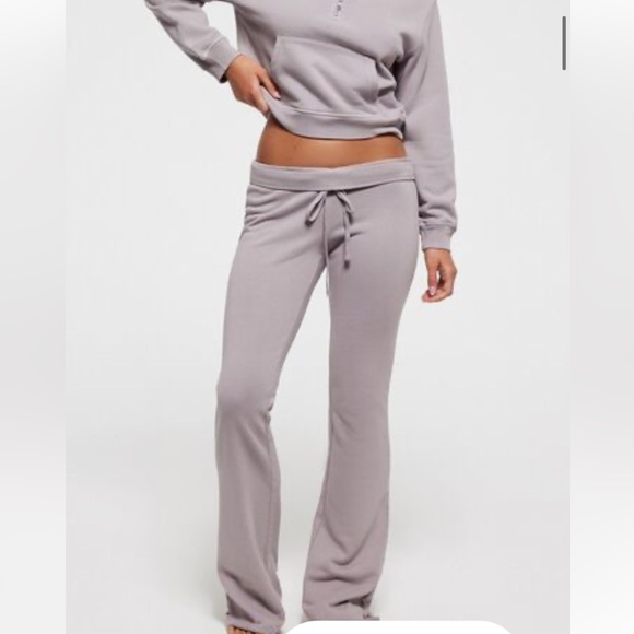 SKIMS Pants - SKIMS NWT French Terry Low Rise Flared Pants - Oyster